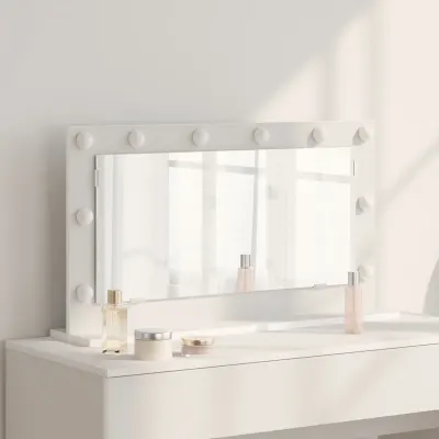 vidaXL Oglindă de toaletă Alb 80 x 45 x 18 cm Dreptunghiular