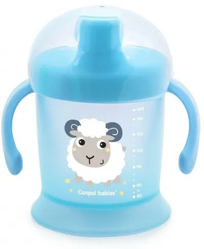 Cana anti-picurare cu varf dur Canpol - Bunny and Company, albastru