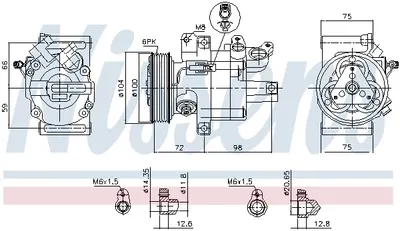 Compresor climatizare aer conditionat potrivit CITROEN C1; PEUGEOT 107; TOYOTA AYGO 1.0 06.05-09.14