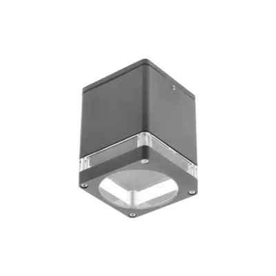 Spot - Ceiling luminaire RIVEN, alum, 102×120, IP54, max 35W, square, graphite