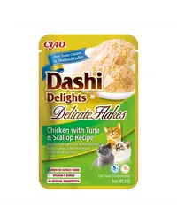 INABA Cat Dashi Delights Delicate Flakes 40g hrana umeda pisici, cu pui ton si scoici
