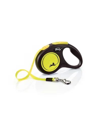 FLEXI Lesă automată New Classic Neon S bandă 5 M