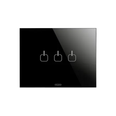 Placa ornament ICE TOUCH - Sticla - 3 SYMBOLS - BLACK - CHORUS