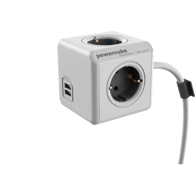 Power Cube Extended rosu 1.5 m prelungitor 4 prize 2 x USB