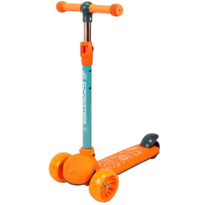 Trotineta cu 3 roti cu lumini si muzica Action One, Prime, portocaliu