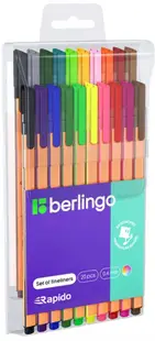 Pixuri cu vârf subțire Berlingo - Rapido, 20 culori, 0.4 mm