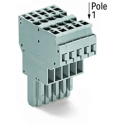 2-conductor female connector; 4 mm²; 8-pole; 4,00 mm²; gray