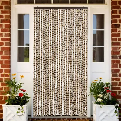 Gossi perdea pentru insecte, bej si maro, 100x230 cm, chenille