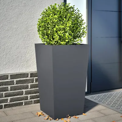 Gossi jardiniere de gradina, 2 buc., antracit, 45x45x75 cm, otel