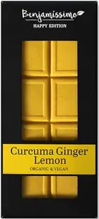 Happy Edition Ciocolată organică cu turmeric, ghimbir și lămâie, 60 g, Benjamissimo