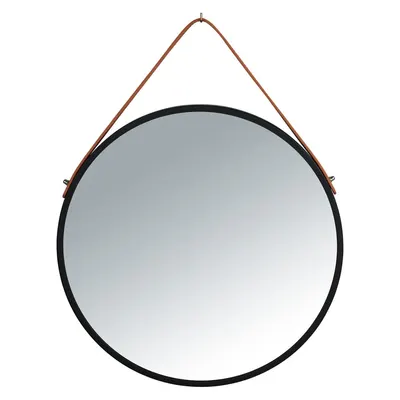 Oglindă suspendată Wenko Borrone, ø 40 cm, negru