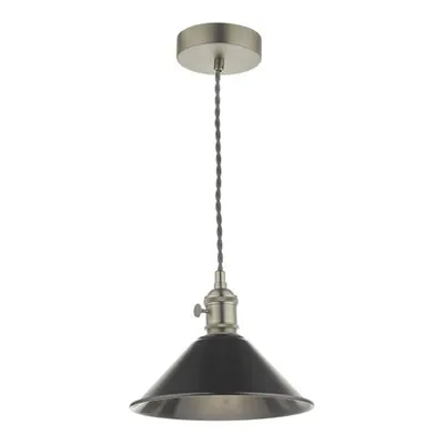Lampa suspendata Hadano Pendant Antique Chrome With Antique Pewter Shade