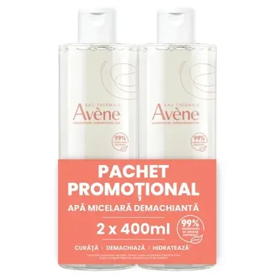 Pachet Apa micelara demachianta, 400 ml + 400 ml, Avene