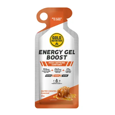 Gel energizant cu cafeină și gust caramel sărat Boost Plus GoldNutrition, 40 g