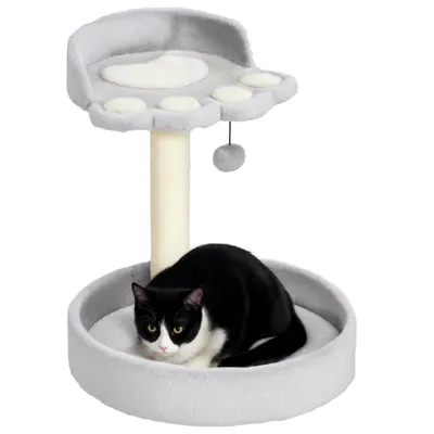 PawHut Copac de Zgariat pentru Pisici de 5kg, 41x41x44 cm, Gri | Aosom Romania