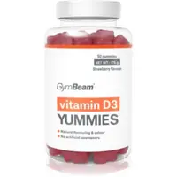 GymBeam Vitamin D3 Yummies bomboane tip jeleu pentru funcționarea normală a sistemului imunitar, sănătatea oaselor, a dinților și activitatea musculară
