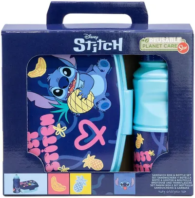 Set pentru copii Stor Stitch - Palms, sticlă și cutie de mâncare
