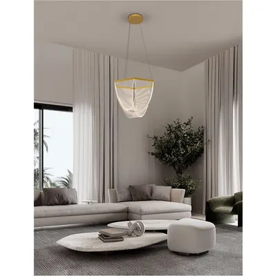 Lampa suspendata VALENTIN Alama aurie Aluminiu &Acrylic LED 35W 220-240V 2995Lm 3000K IP20 Triac Dimabil