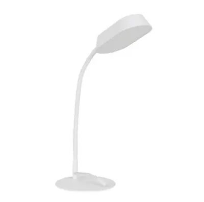 Lampa LED birou OSRAM PANAN DISK METAL, 10W , 750 lm, lumina alba(3000K - 6500K), dimabila, port USB, brat ajustabil, Alb