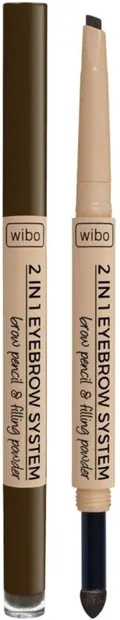 Wibo Creion pentru sprancene 2 în 1 Eyebrow System, 03, 2 g