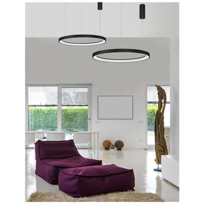 Lampa suspendata PERTINO Dimabil Nisipiu Negru Aluminiu & Acrylic LED 60 Wat 230 Volt 3600Lm 3000K IP20