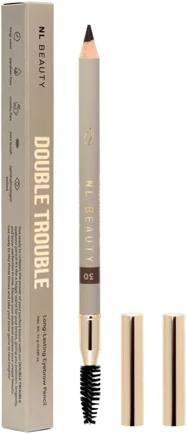 NL Beauty Creion de sprâncene de lungă durată cu pensulă mică, 30 Dark Brown, 1.1 g