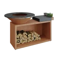 Gratar OFYR Corten 100 SD cu masa de lucru