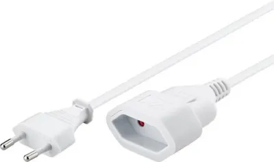 Cablu prelungitor de alimentare Euro T-M Alb 2m, kpsm2w