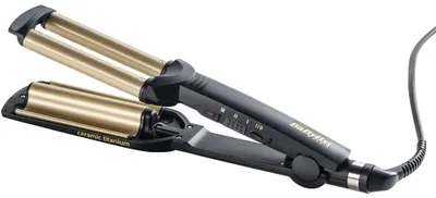 BaByliss Placă de păr - Easy Waves C260ROE, 200°C, titan/ceramică, negru/auriu