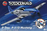 Model asamblat Airfix Militar : Avioane - QUICKBUILD D-Day P-51D Mustang - Asamblare fără lipici