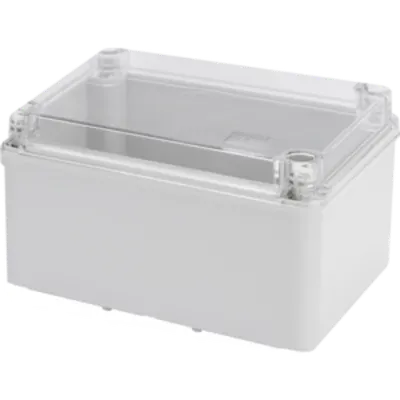 Doza aparenta cu capac transparent - IP56 - dimensiuni interioare 240X190X130 - SMOOTH WALLS - GREY RAL 7035