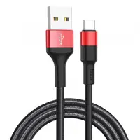 Cablu Date si Incarcare USB-A - USB-C HOCO X26 Xpress, 18W, 1m, Negru Rosu