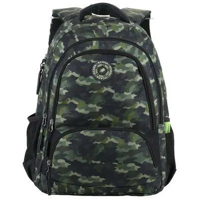 Ghiozdan adolescenti, 46x32x18cm, camuflaj padure, 61497, Ecada