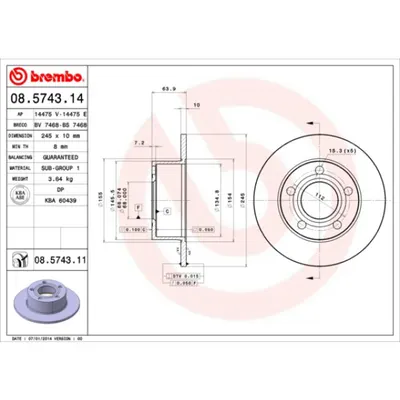 Disc frana BREMBO 08.5743.11
