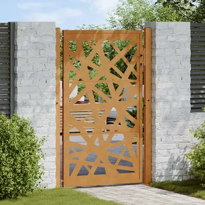 vidaXL Poartă de grădină 100x150 cm, oțel rezistent la intemperii, design luminos