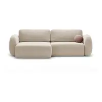 Colțar bej extensibil/cu spațiu de depozitare cu tapițerie din chenille Tonale – Cosmopolitan Design