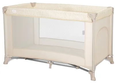 Pătuț pentru bebeluși pe 1 nivel Lorelli - Torino, Beige