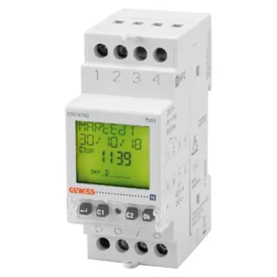 Weekly Time Switch - Charge Reserve 5 Years - 1 Changeover Contact - 2 Module