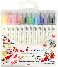 Pentel Sign Pen Twin - 12 culori