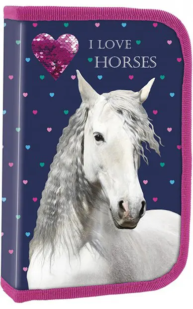 Penar scolar Derform Horses - cu un fermoar