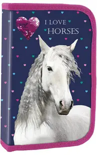 Penar scolar Derform Horses - cu un fermoar