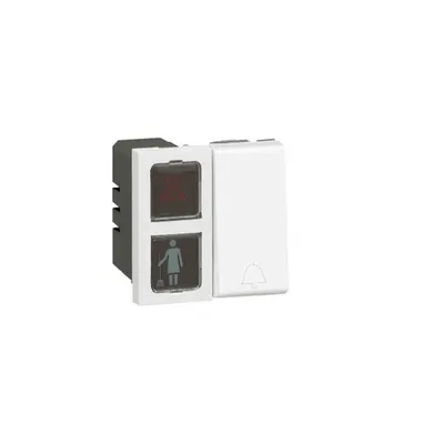 Hotel bedroom indicator Mosaic - cu status lamp and Sonerie BELL push - 2 module - alb