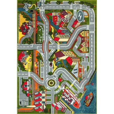 Covor Dreptunghiular pentru Copii, 160 x 230 cm, Multicolor, Kolibri Model Drumulete 11296/130