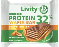 Napolitană proteică cu unt de arahide, 38 g, Livity