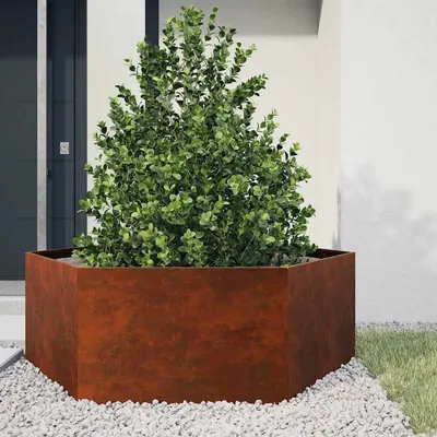 vidaXL Jardinieră, ruginiu, 138x120x45 cm, oțel corten