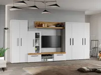 Set Mobilier Living Alb cu Stejar Auriu-Olaf-C07