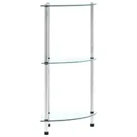 Gossi raft cu 3 niveluri, transparent, 30x30x67 cm, sticla securizata