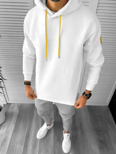 Hanorac barbati alb slim fit K175 25-4