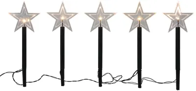 Decorație cu LED HIT - Stele, 5 bucăți, IP44, 3 x AA