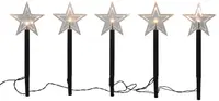 Decorație cu LED HIT - Stele, 5 bucăți, IP44, 3 x AA